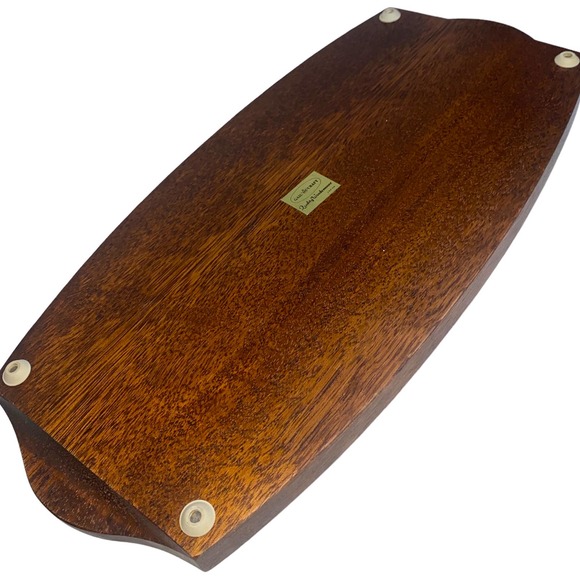 Vintage Gail Craft Quality Woodenware Fruit & Cheese Board w Attached Knife EUC - Picture 9 of 10